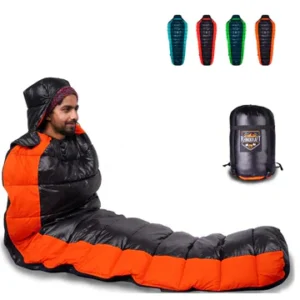 RhinoKraft 3 Season Warm & Cool Weather for Camping and travelling Lightweight Sleeping Bag for Adults & Kids – Weight 1.3 Kg | Premium Nylon Fabric | Free Stuff Sack | Stylish Mummy Shape
